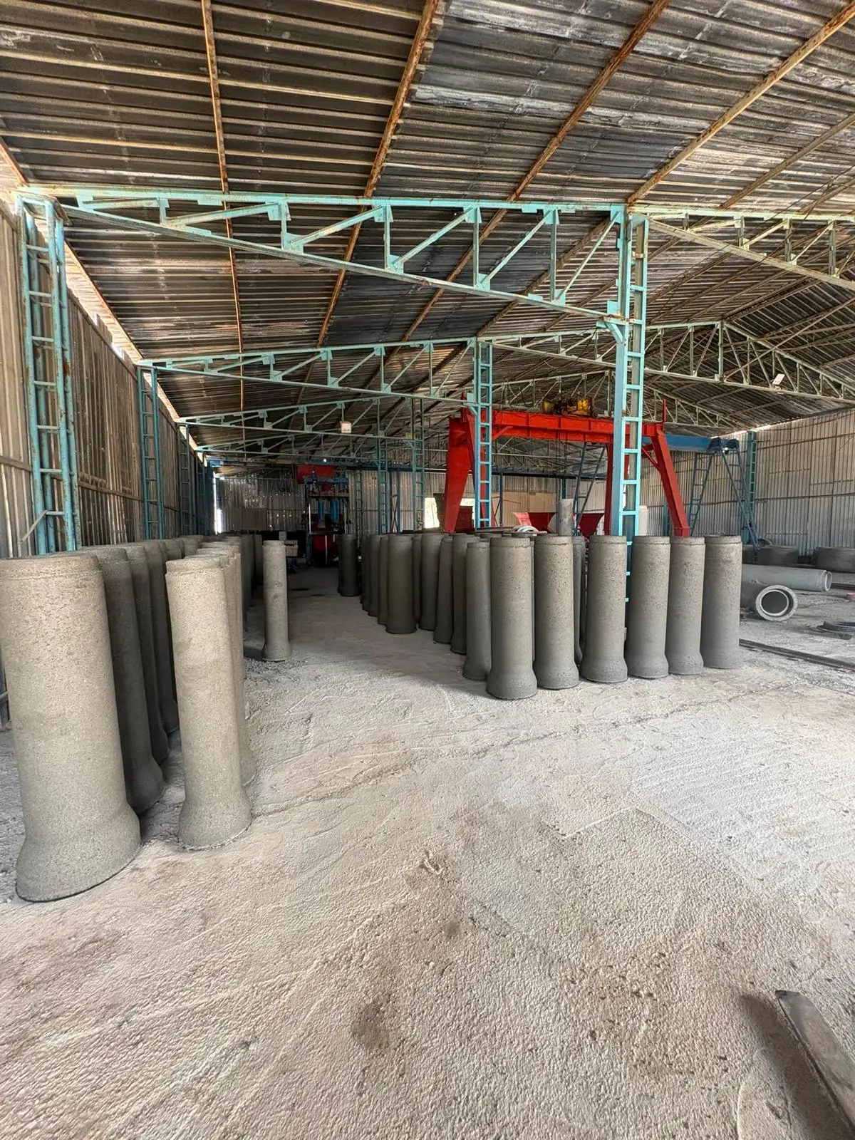 Üretimden çıkan beton borular